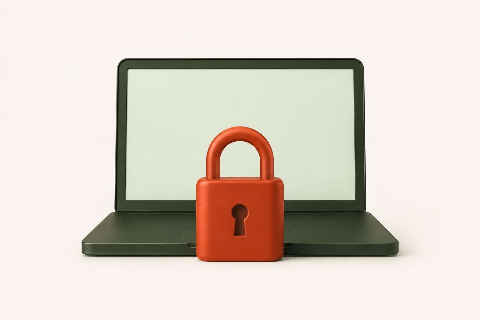 Illustration of a laptop protected by a padlock