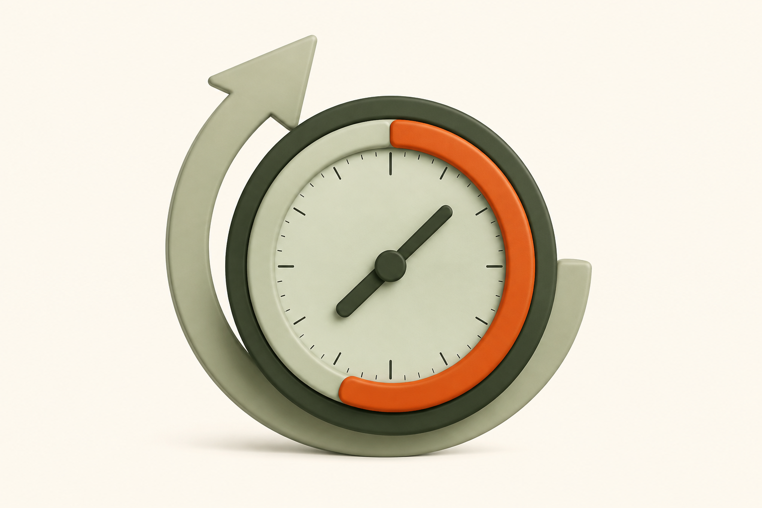 Illustration of a countdown dial with a refill arrow